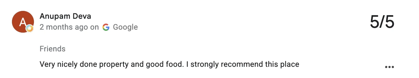 Google review by Anupam Deva, 5 out of 5 stars
