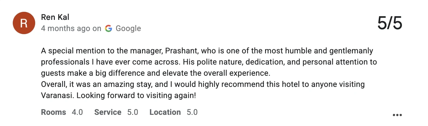 Google review by Ren Kal, 5 out of 5 stars